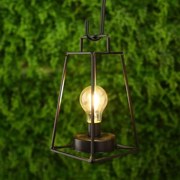 JHY DESIGN Retro Style Geometric Table Lamp 10''High Simple Iron Art Cordless - Picture 5 of 6